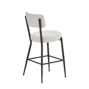 Modern Teddy Fabric Upholstered Bar Stools - Legs