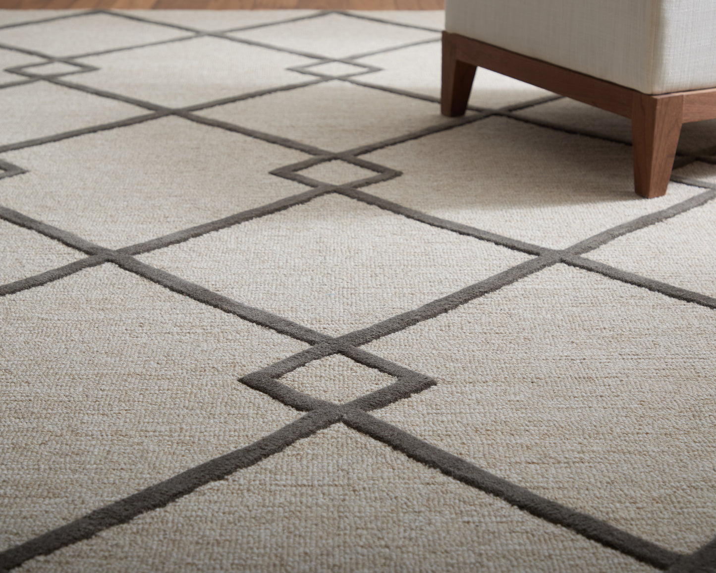 Kimball Transitional Trellis & Lattice, Ivory/Gray/Tan