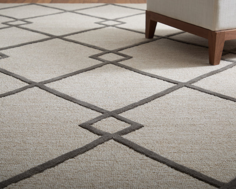 Kimball Transitional Trellis & Lattice, Ivory/Gray/Tan