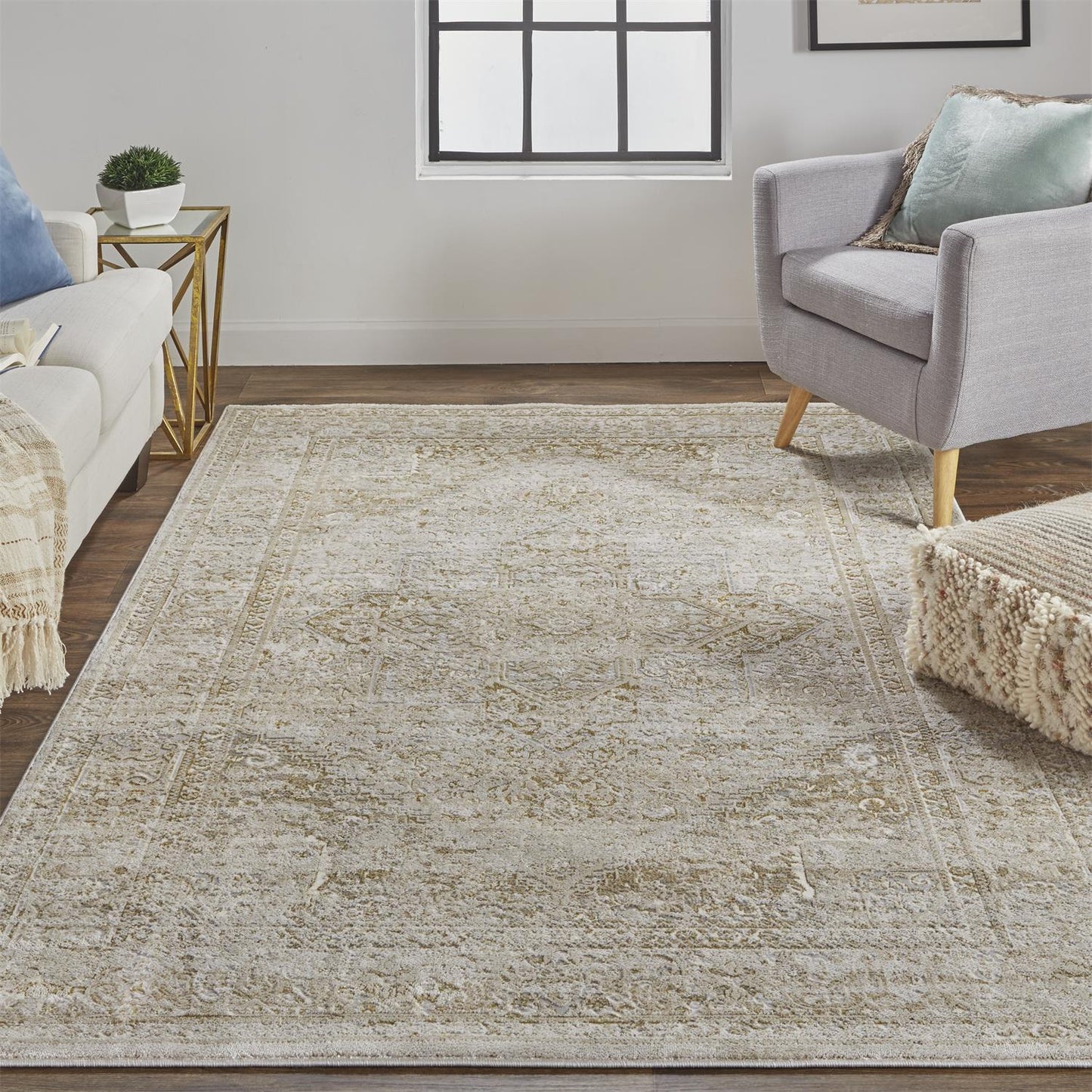 Aura Modern Oriental, Ivory/Gold