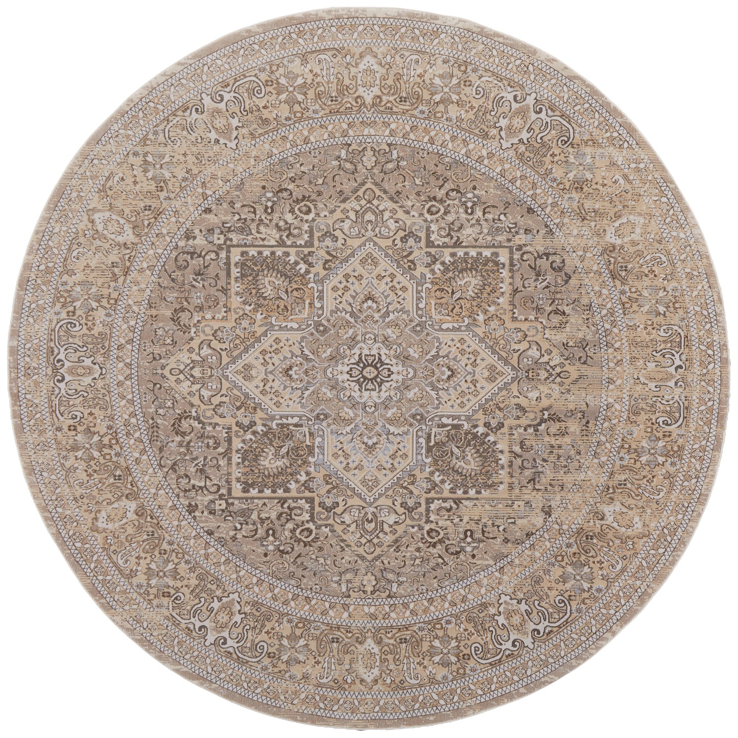 Celene Traditional Medallion, Brown/Ivory/Tan