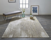 Aura Modern Abstract, Ivory/Gray/Gold