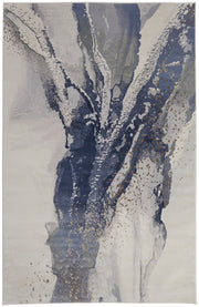 Mandana Modern Abstract, Ivory/Blue