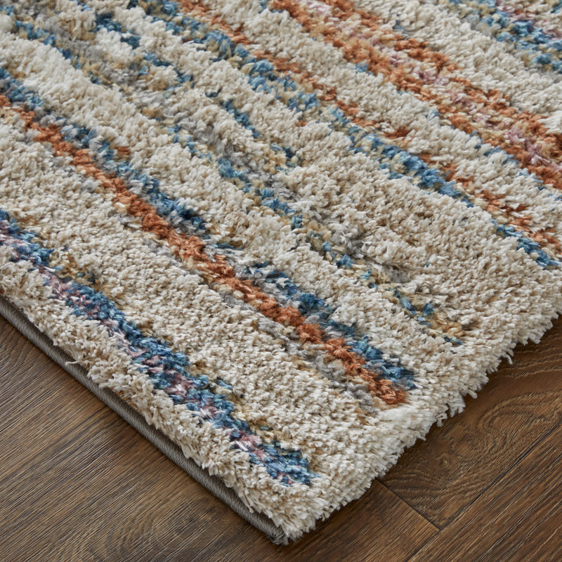 Mynka Transitional Stripes, Ivory/Blue/Orange