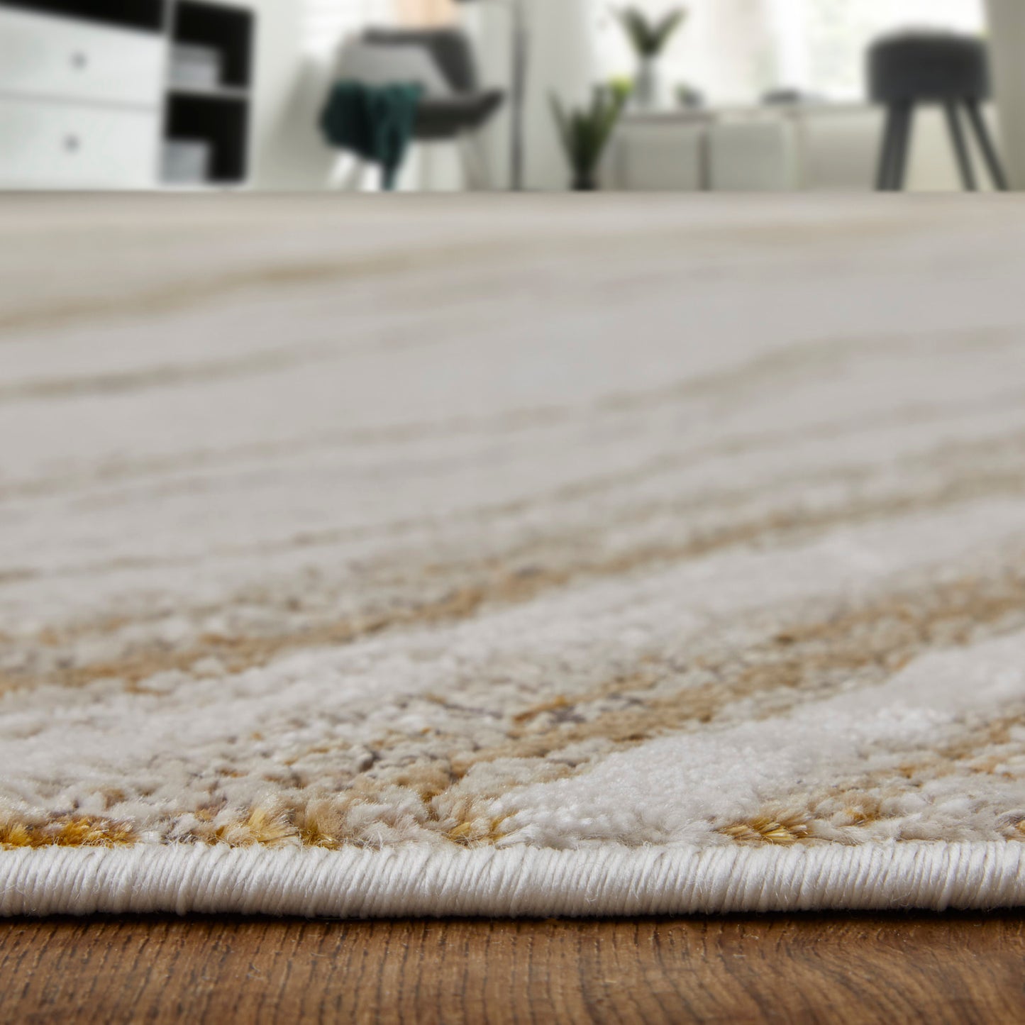 Aura Modern Abstract, Ivory/Taupe/Gold