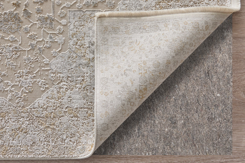 Cadiz Traditional Medallion, Ivory/Gray/Gold