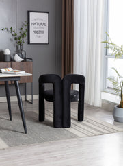 Contemporary Designed Velvet Fabric Upholstered Accent/Dining Chair /Barrel Side Chairs Kitchen Armchair for Living Room set of 2 (Black Velvet)