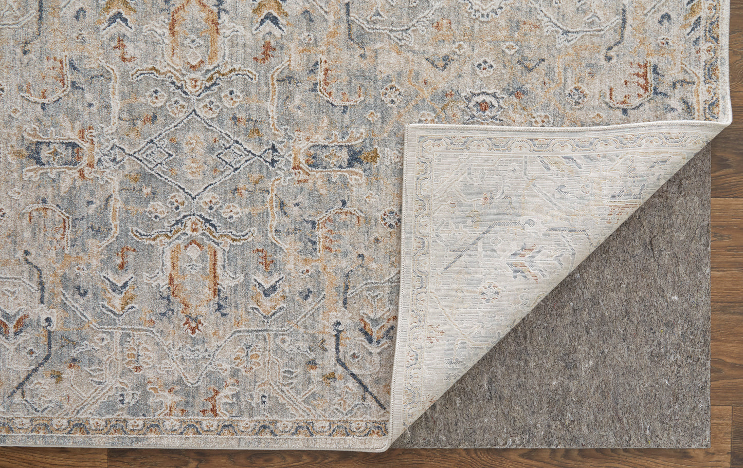 Pasha Transitional Distressed, Ivory/Blue/Tan