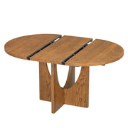 TOPMAX Modern 5-Piece Extendable Round Dining Table Set with 16.2inch Removable Leaf for Small Places, Walnut(old sku:SP000062)