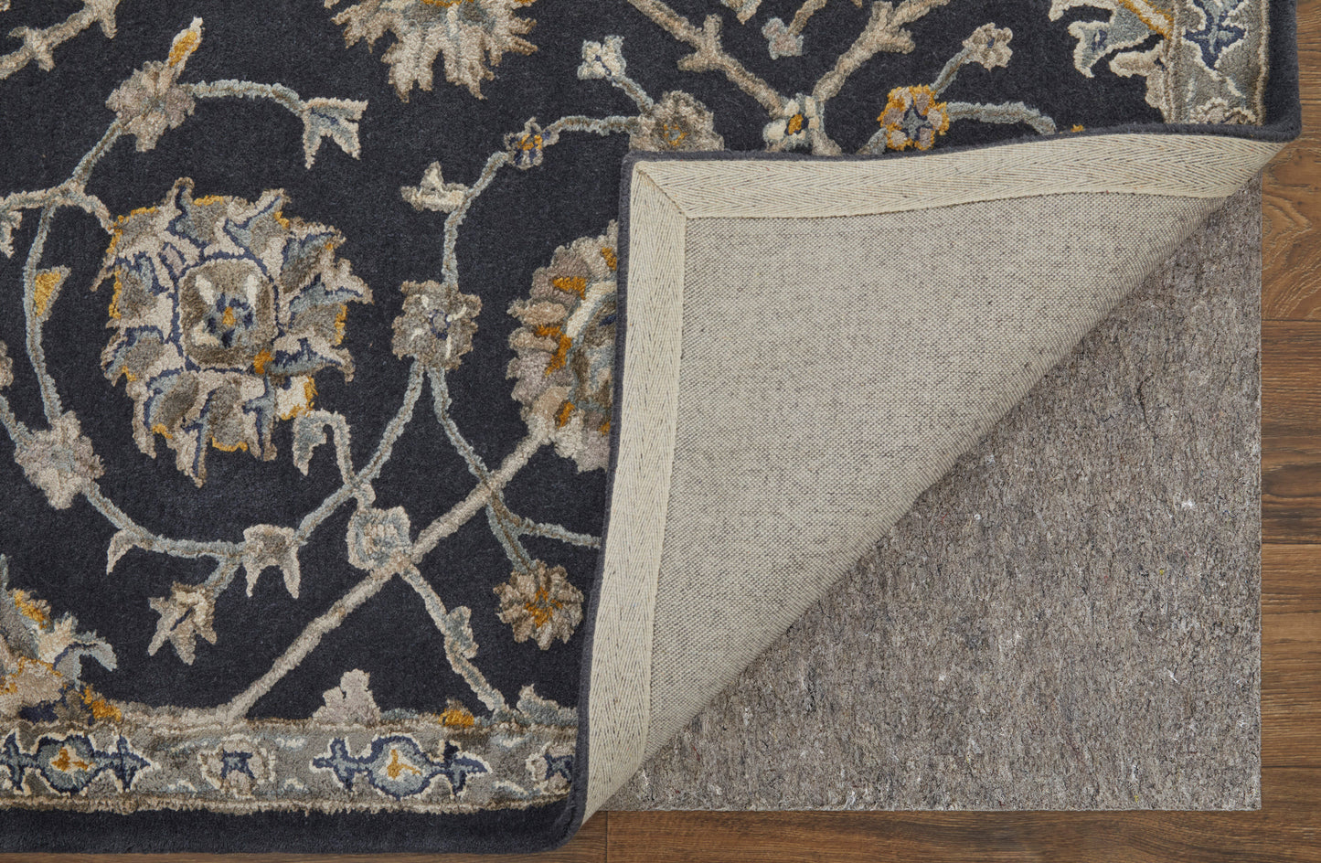 Prescott Traditional Floral & Botanical, Blue/Silver/Gray