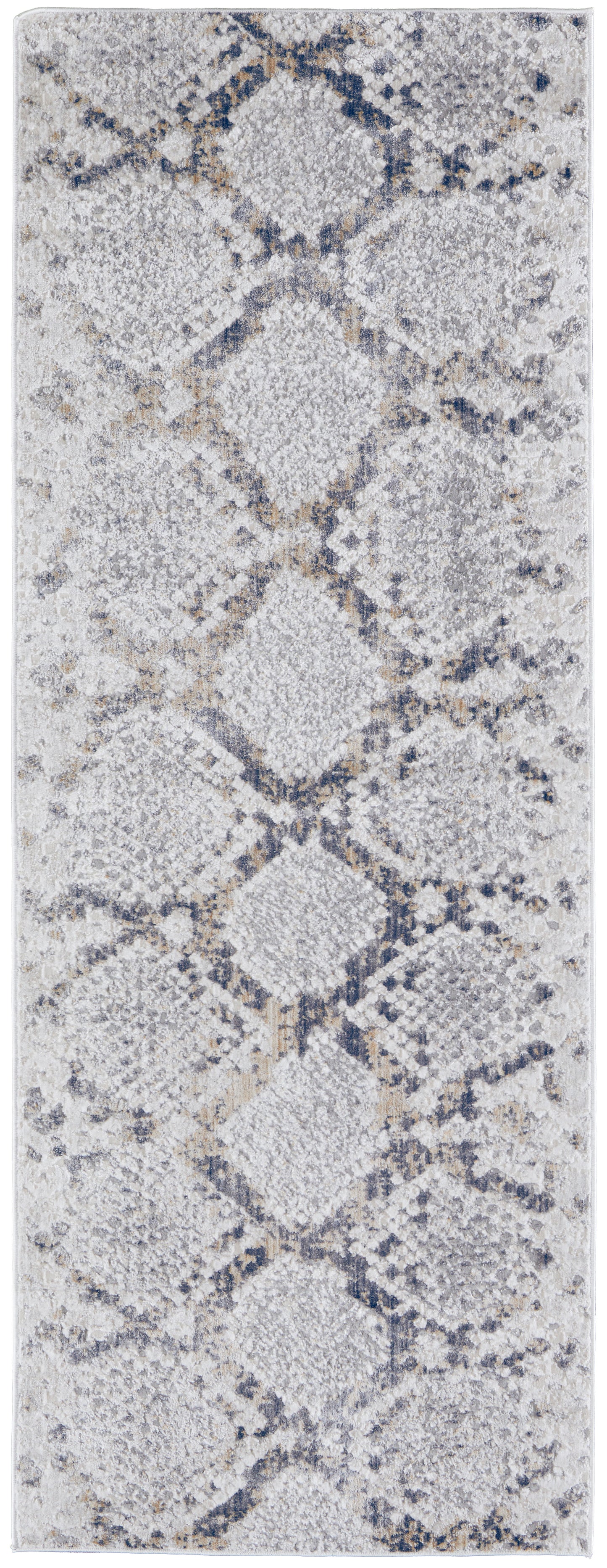 Laina Transitional Trellis & Lattice, Silver/Gray/Blue