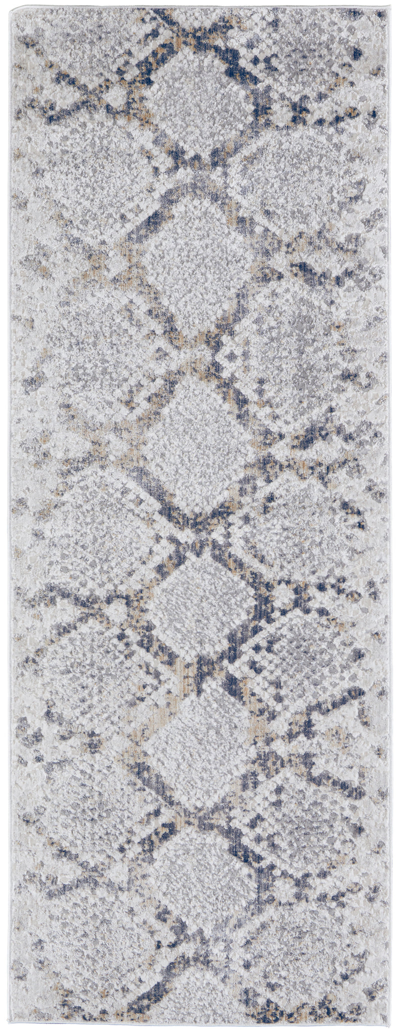 Laina Transitional Trellis & Lattice, Silver/Gray/Blue