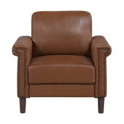 Sofa Set 3pc Sofa Loveseat Chair Chocolate Faux Leather Upholstered Nailhead Trim Plywood Frame Traditional Living Room Furniture