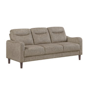 Contemporary 2pc Sofa Set Brown Sofa and Loveseat Chenille Upholstery Foam Comfort Solid Wood Furniture Living Room