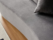 90' Curved Sofa with Throw Pillows, 4 Seater Luxury Velvet Couch with Half Moon Design and High-Density Foam, Ideal for Modern Living Room, Office & Apartment, Grey
