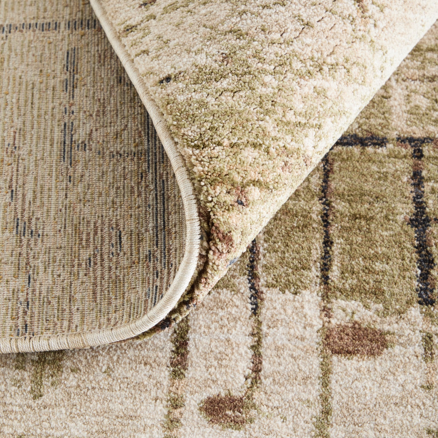 Pearson Modern Abstract, Ivory/Green/Brown