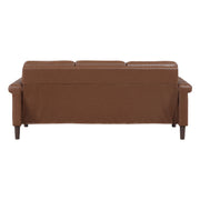 Sofa Set 3pc Sofa Loveseat Chair Chocolate Faux Leather Upholstered Nailhead Trim Plywood Frame Traditional Living Room Furniture