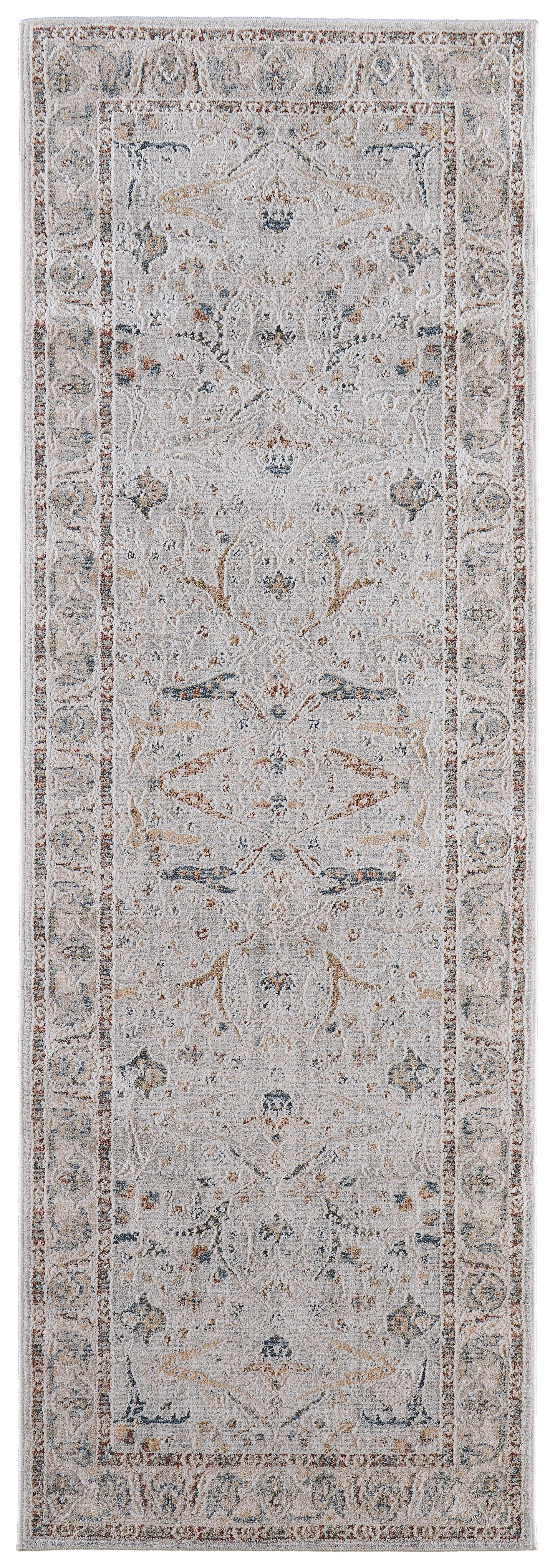 Pasha Transitional Ikat, Ivory/Blue/Taupe
