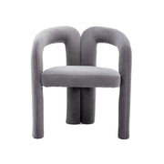 Contemporary Designed Velvet Fabric Upholstered Accent/Dining Chair /Barrel Side Chairs Kitchen Armchair for Living Room set of 2 (Gray Velvet)