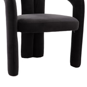 Contemporary Designed Velvet Fabric Upholstered Accent/Dining Chair /Barrel Side Chairs Kitchen Armchair for Living Room set of 2 (Black Velvet)
