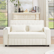 Pull-Out Sofa Bed Convertible Couch With Adjustable Backrest For Living Room