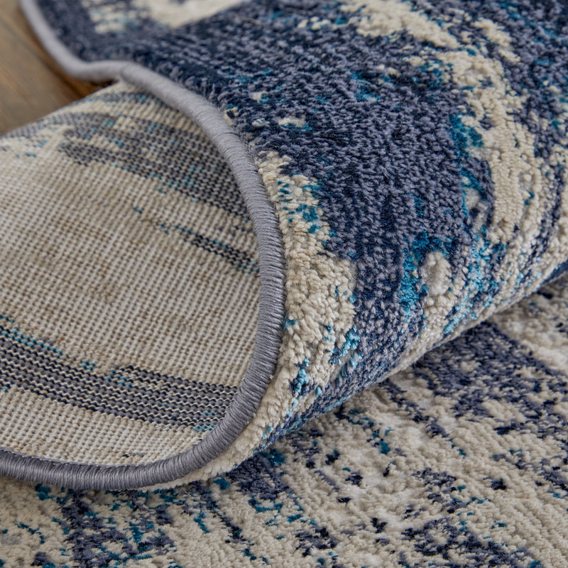 Indio Modern Abstract, Tan/Blue/Ivory