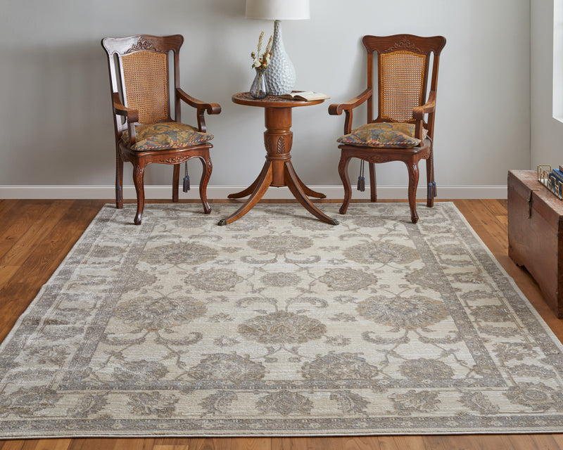 Celene Traditional Bordered, Tan/Ivory/Brown