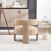 Accent Chair for Living Room, Velvet Comfy Single Sofa Chair Mid-Century Modern Armchair Wooden Legs for Bedroom Office Reading