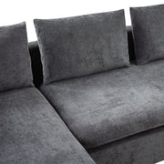 Modern L Shaped Sectional Sofa With Upholstery And Wooden Storage