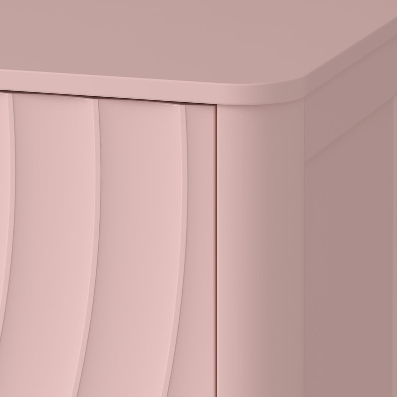 6 Drawer Dresser for Bedroom, 46.5' Wide Modern Large Chest of Drawers with Handle Free & Ripple Design,Wooden Clothes Storage Organizer for Closet, Nursery, Living Room, Apartment,Pink