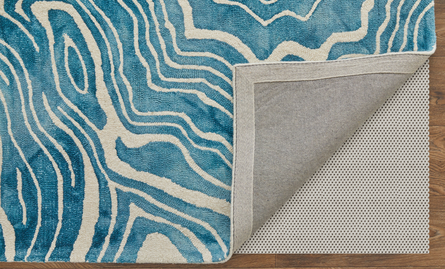 Lorrain Modern Abstract, Blue/Ivory