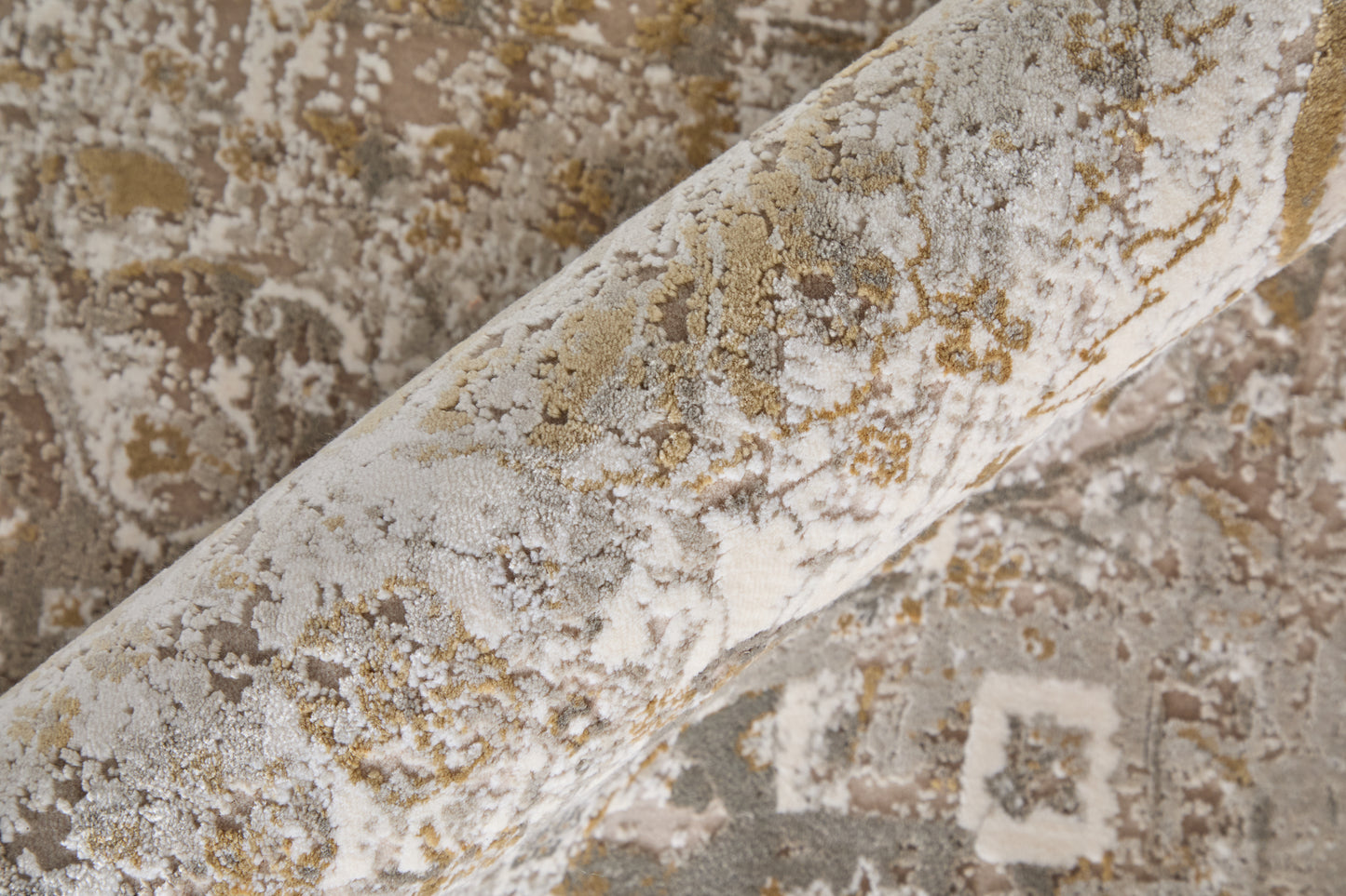 Cadiz Traditional Floral & Botanical, Ivory/Gray/Gold