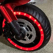 Kids 12V Motorcycle With Training Wheels, Manual Throttle, And Lighting Wheels For Boys And Girls Ages 3-6 - Red
