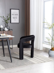 Contemporary Designed Velvet Fabric Upholstered Accent/Dining Chair /Barrel Side Chairs Kitchen Armchair for Living Room set of 2 (Black Velvet)