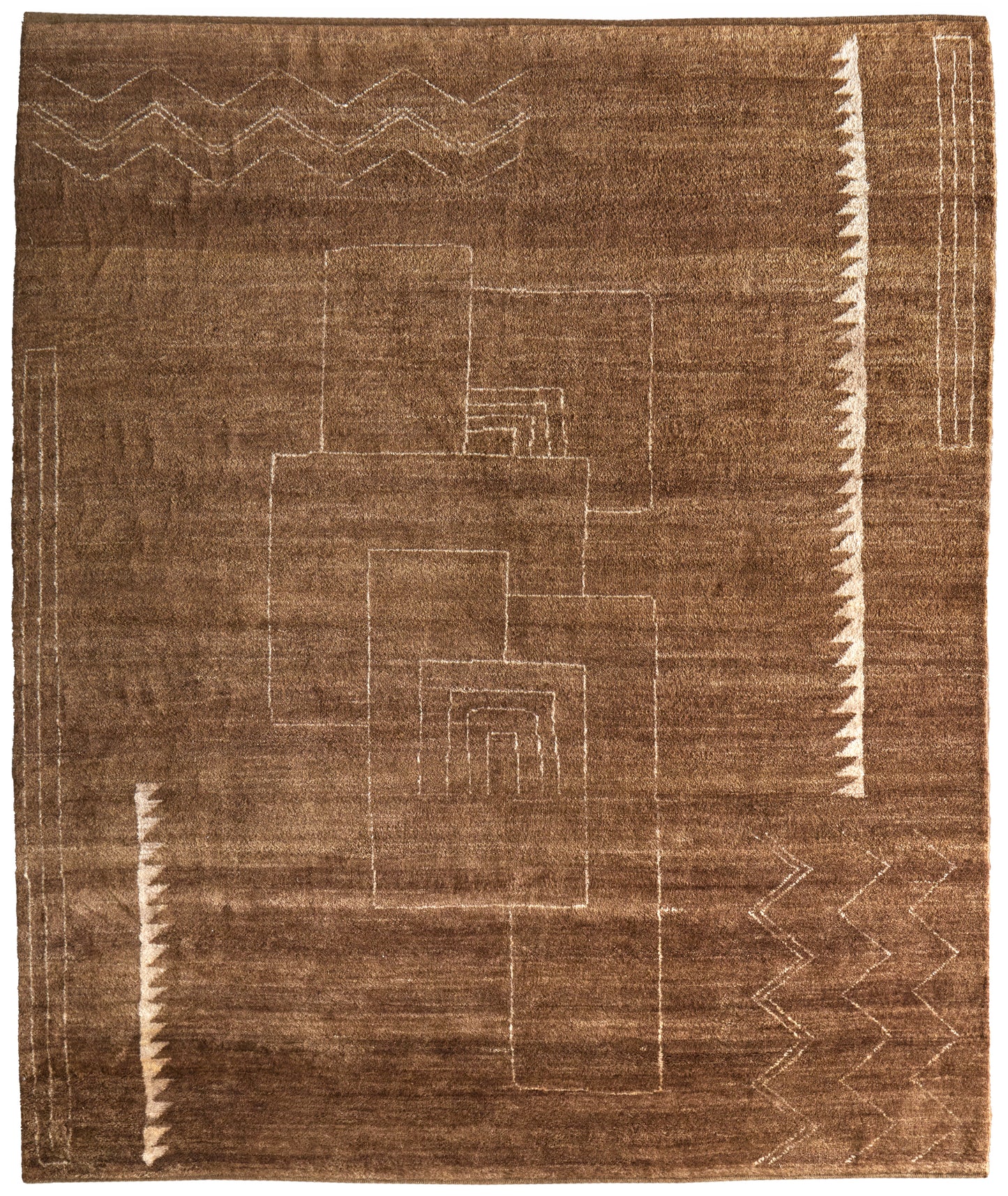 Agape Modern Abstract, Brown/Ivory