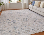 Pasha Transitional Floral & Botanical, Ivory/Taupe/Blue