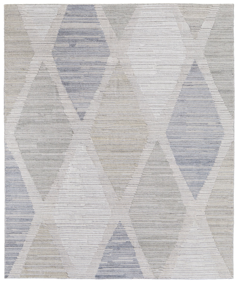 Elias Modern Diamond, Ivory/Blue/Brown