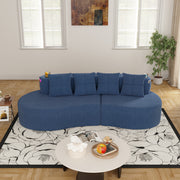 Modern Curved Sectional 3 Seat Minimalist Elegant Half Moon Sofa Compressed Modular Sectional Sofa for Living Room, Office, Apartment