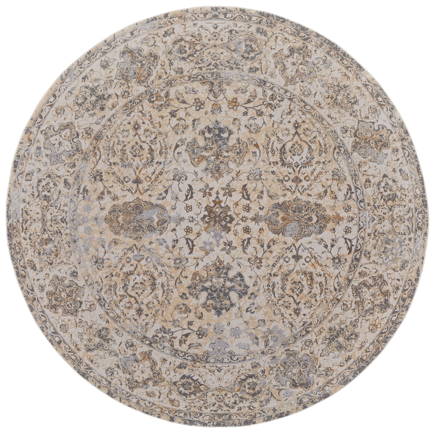 Celene Traditional Bordered, Ivory/Tan/Gray