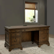 Stigham - 5 Drawer Credenza Office Desk - Oak