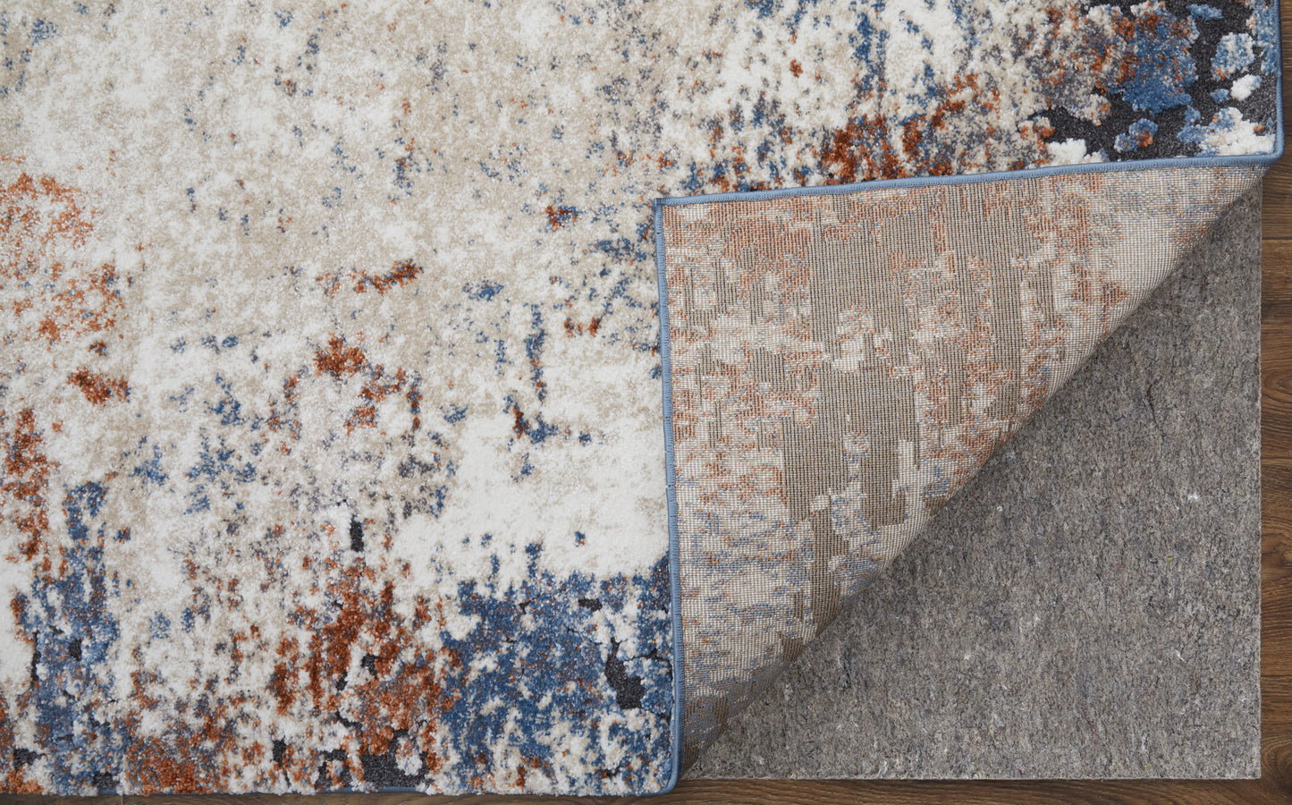 Gilmore Modern Distressed, Ivory/Blue/Taupe