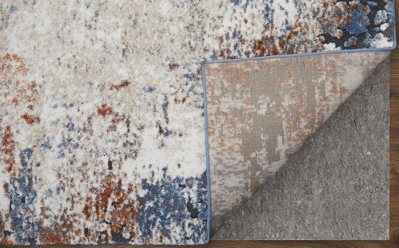 Gilmore Modern Distressed, Ivory/Blue/Taupe