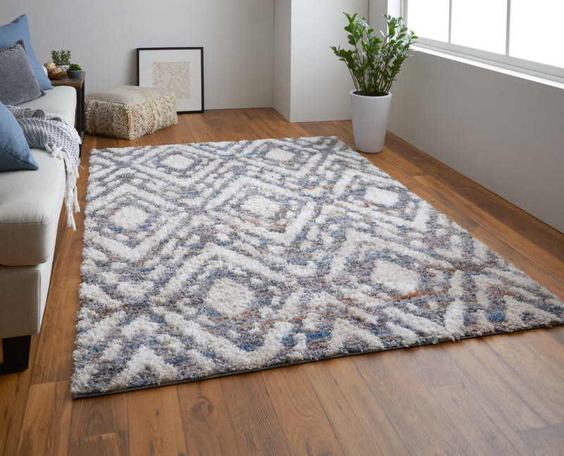 Mynka Transitional Diamond, Ivory/Gray/Taupe