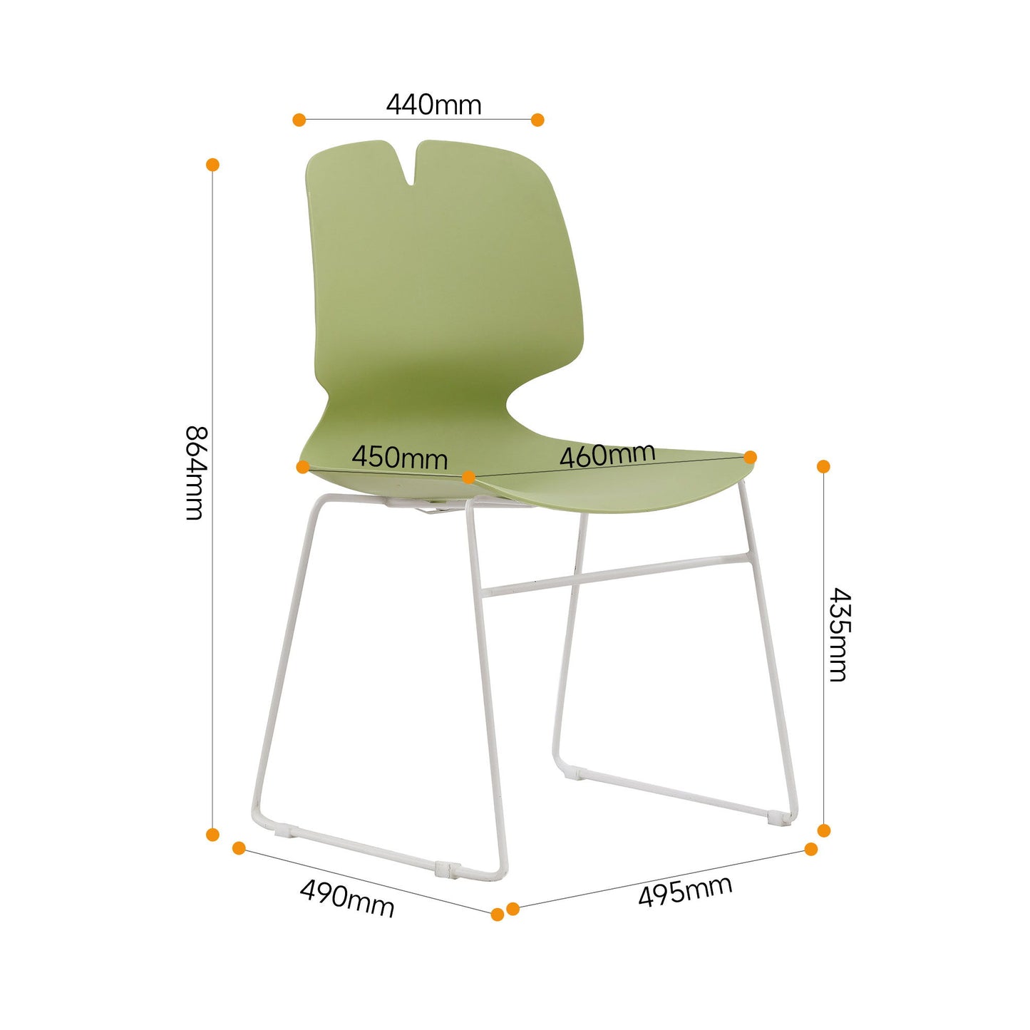 Modern Stacked Office Chairs (Set of 4)