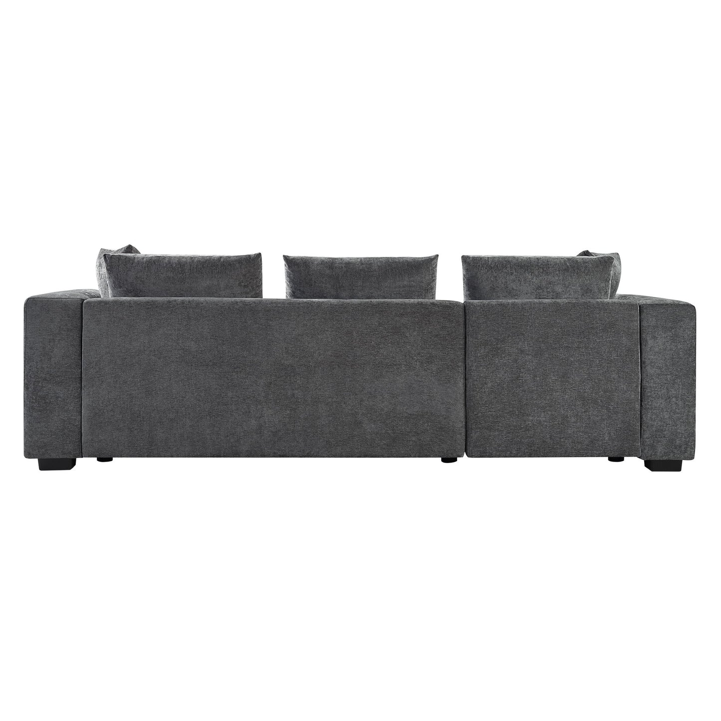 Modern L Shaped Sectional Sofa With Upholstery And Wooden Storage