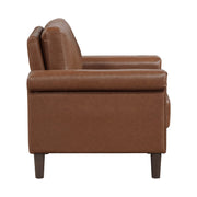Sofa Set 3pc Sofa Loveseat Chair Chocolate Faux Leather Upholstered Nailhead Trim Plywood Frame Traditional Living Room Furniture