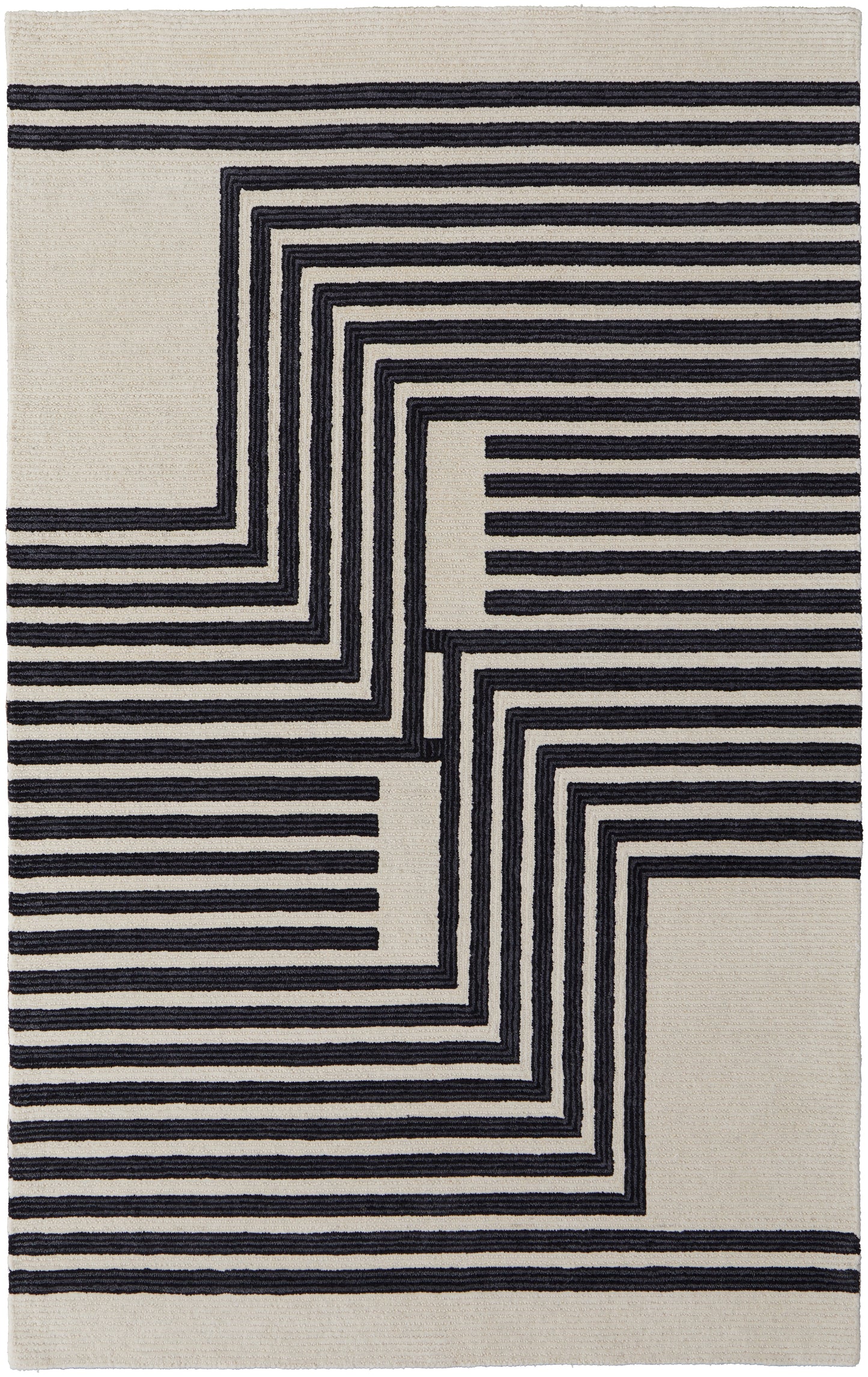 Maguire Transitional Abstract, Gray/Ivory/Black