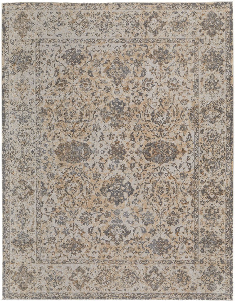 Celene Traditional Bordered, Ivory/Tan/Gray