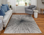 Micah Modern Abstract, Ivory/Gray/Blue