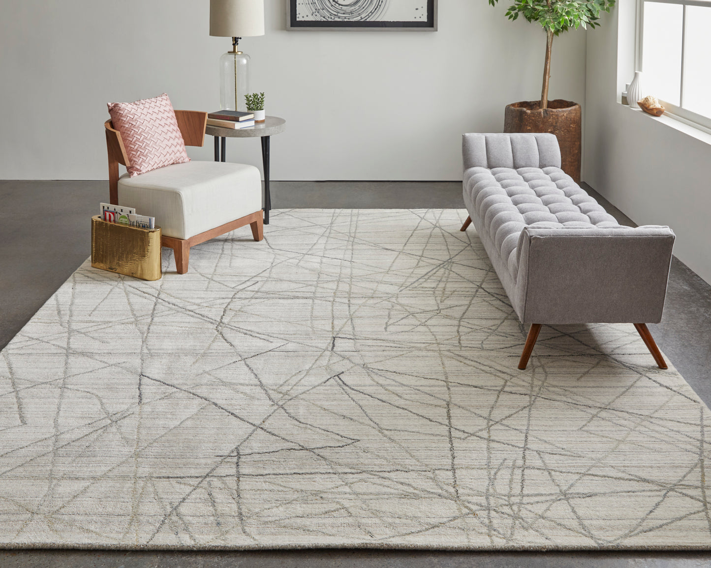 Whitton Modern Abstract, Ivory/Gray